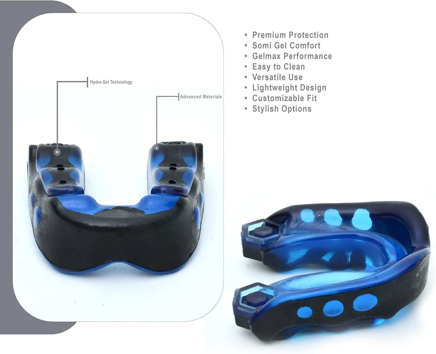 Gel Max Sports Mouth Guard – Heavy-Duty Protection with Strap