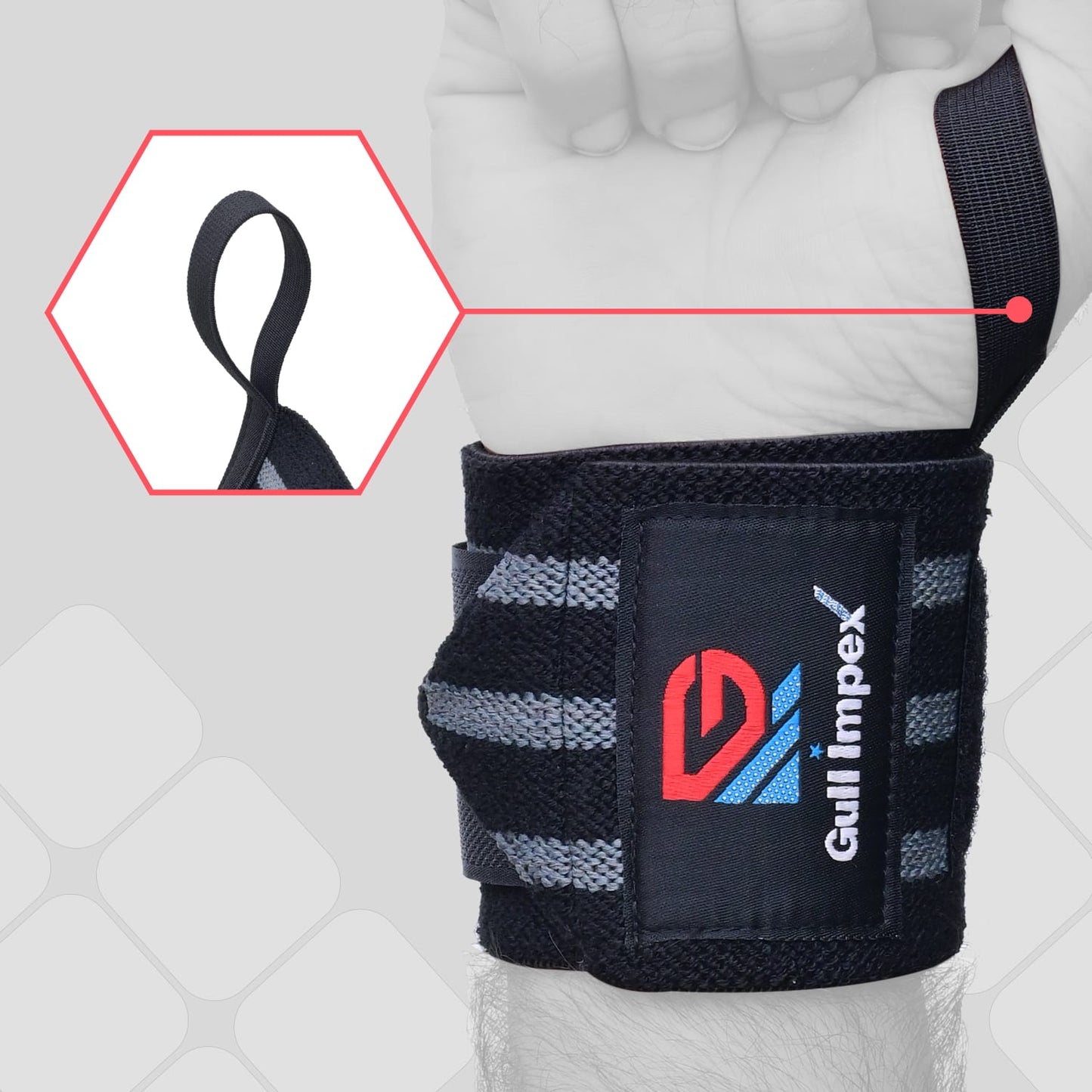 Heavy-Duty Cotton Wrist Wraps – 16" Adjustable Support Straps for Powerlifting, CrossFit & Strength Training
