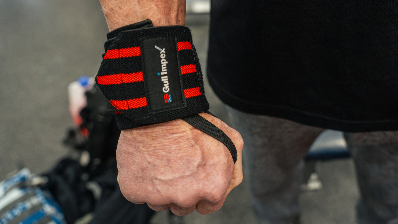 Heavy-Duty Cotton Wrist Wraps – 20" Wrist Support with Red Stripes