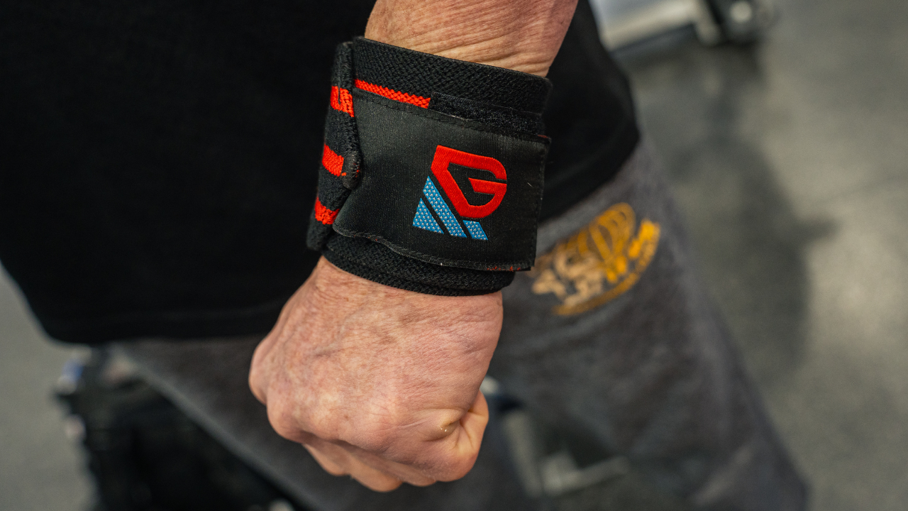 Heavy-Duty Cotton Wrist Wraps – 20" Wrist Support with Red Stripes