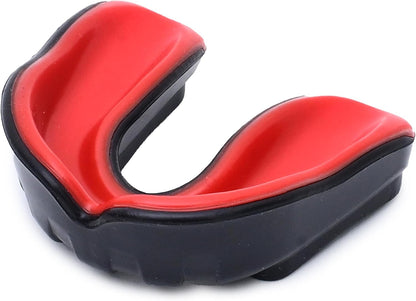 Gel Max Mouth Guard – Adult & Youth Sports Mouthguard for Football, Hockey, Lacrosse, Wrestling, Baseball – Heavy-Duty Custom Fit with Strap – Red