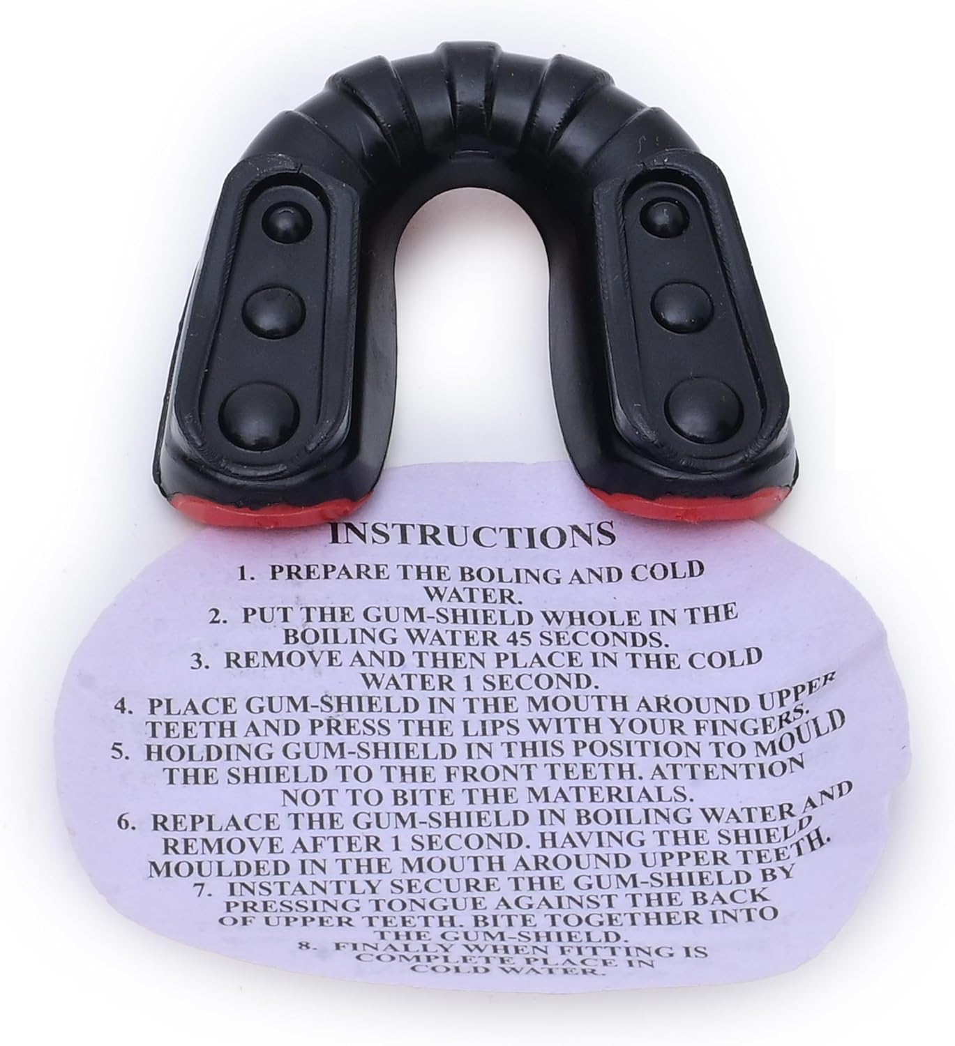 Gel Max Mouth Guard – Adult & Youth Sports Mouthguard for Football, Hockey, Lacrosse, Wrestling, Baseball – Heavy-Duty Custom Fit with Strap – Red