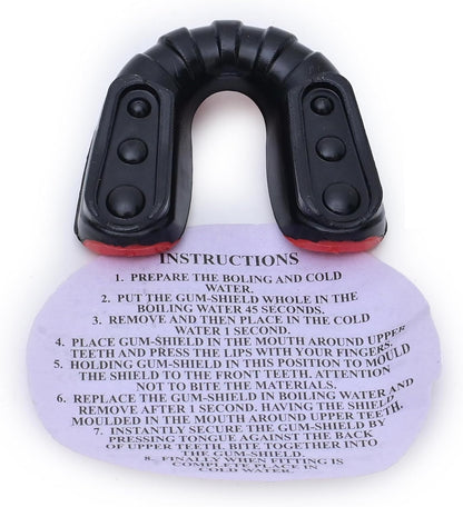 Gel Max Mouth Guard – Adult & Youth Sports Mouthguard for Football, Hockey, Lacrosse, Wrestling, Baseball – Heavy-Duty Custom Fit with Strap – Red