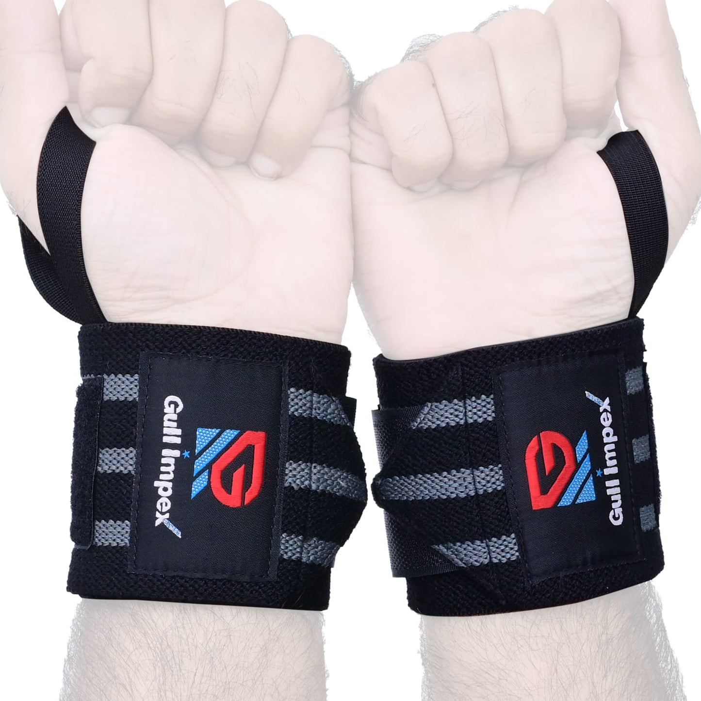 Heavy-Duty Cotton Wrist Wraps – 16" Adjustable Support Straps for Powerlifting, CrossFit & Strength Training