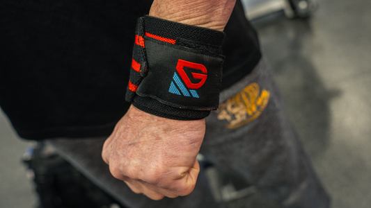 Heavy-Duty Cotton Wrist Wraps – 20" Wrist Support with Red Stripes